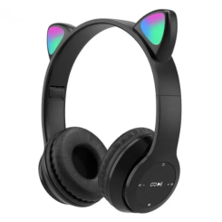 Портативні колонки та навушники - Бездротові Bluetooth навушники з котячими вушками та лід підсвічуванням Y47 Cat Ear Чорні (77-8650)