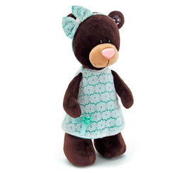 Мягкие животные - Мягкая игрушка Медвежонок Milk в зеленом платье Orange (M5044/25)