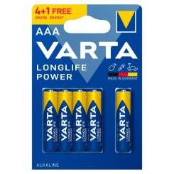 Аккумуляторы и батарейки - Батарейки VARTA Longlife power AAA BLI 5 штук (4008496673964)
