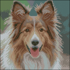 Мозаїка - Алмазна картина Strateg Пухнастий пес 30 х 30 см (FZ3030-41)