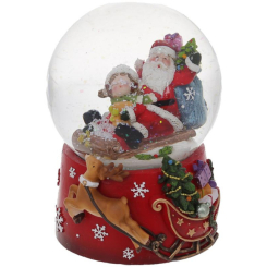 Аксессуары для праздников - Музыкальный водяной шар santa in sleigh 14см BonaDi DP219468