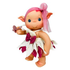 Куклы - Кукла Nines d'Onil Duendys Эльф в белом платье с фиолетовым бантом (8435054303746/7)