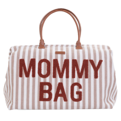 Рюкзаки та сумки - Сумка Childhome Mommy bag stripes nude/terracotta (CWMBBSTNR)