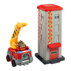 Игрушечные наборы - Набор Robocar Poli Пожарная станция с фигуркой Рой (83409)