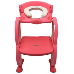 Товари для догляду - Дитяче сидіння на унітаз 2Life з драбинкою Рожевий (n-1 351) (n-1351)