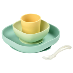 Товари для догляду - Набір посуду Beaba жовто-зелений (913436)