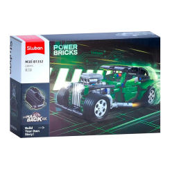 Конструкторы с уникальными деталями - Конструктор Sluban Машина зеленая 238 деталей (M38-B1332)