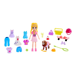 Іграшкові набори - Набір Polly Pocket Маленька модниця Білявка із цуценям (GBF85/GFP85)