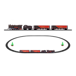 Железные дороги и поезда - Игровой набор Fenfa Пассажирский поезд 3 вагона с эффектами (1601A-4B)