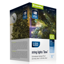 Мебель для геймеров - Светодиодная гирлянда-роса СolorWay LED 100 10 м 8 функций теплый цвет USB (CW-G-100L10NU)