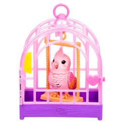 М'які тварини - Інтерактивна іграшка Little Live Pets Папужка какаду Розі в клітці (26692)
