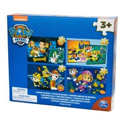 Классические пазлы - Пазл деревянный Paw Patrol 4 в 1 (SM98490/6040049)