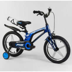Велосипеди - Велосипед CORSO 16" алюмінієві диски (зібраний на 85%) Black/Blue (102010)