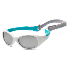 Солнцезащитные очки - Солнцезащитные очки Koolsun Flex бело-бирюзовые до 6 лет (KS-FLWA003)