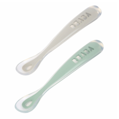 Товары по уходу - Набор ложечек Beaba силиконовых зеленая и серая (913552)