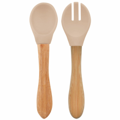 Дитячий посуд та аксесуари - Ложка та виделка силіконові MinikOiOi Dig In Bubble Beige (101060060) Дитячий посуд та аксесуари - Ложка та виделка силіконові MinikOiOi Dig In Bubble Beige (101060060)