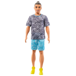 Ляльки - ​Лялька Barbie Fashionistas Кен в футболці з візерунком пейслі (HPF80)