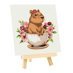 Товари для малювання - Картина за номерами Rosa Start Квіткова капібара 15 х 15 см (N00014088)