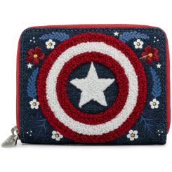 Пеналы и кошельки - Кошелек Loungefly Marvel Captain America Floral shield (MVWA0157)