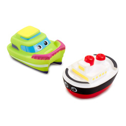 Іграшки для ванни - Іграшковий набір для ванни Addo Droplets Два човника білий і зелений (312-17102-B/2)