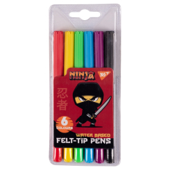 Канцтовари - Фломастери Yes Ninja 6 кольорів (650527)