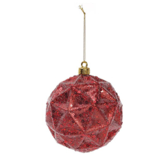 Аксесуари для свят - Куля новорічна BonaDi D-10 см Зірка Червоний (182-894) (MR62274)
