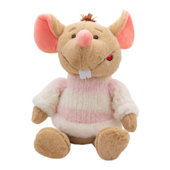 Мягкие животные - Мягкая игрушка Devilon Мышка в свитере с розовыми полосками 29 см (M1810029B 1) (M1810029B-1)