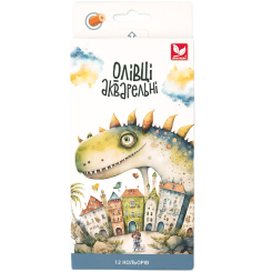 Канцтовары - Карандаши акварельные Школярик шестигранные с кисточкой 12 цветов (135SH-12)