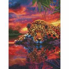 Товары для рисования - Алмазная мозаика Brushme Леопард на красочном фоне (RDBS7006)