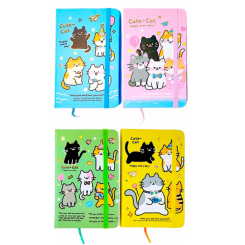 Канцтовары - Блокнот Malevaro на резинке Cute Cat в ассортименте (763692ML)