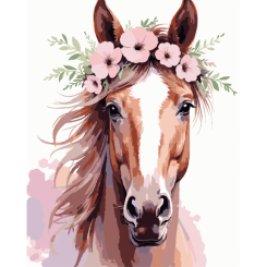 Товари для малювання - Картина за номерами Strateg Кінь з вінком 40 х 50 (VG039) Товари для малювання - Картина за номерами Strateg Кінь з вінком 40 х 50 (VG039)