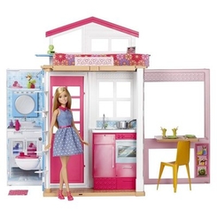 Меблі та будинки для ляльок - Переносний будиночок з лялькою Barbie (DVV48)