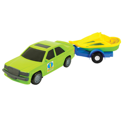 Транспорт и спецтехника - Автомодель Tigres Мерс с голубовато-желтым прицепом с катером (39003/39003-8)