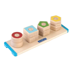 Розвивальні іграшки - Дерев'яна пірамідка Guidecraft Manipulatives Фігури на різьбі (G6901)