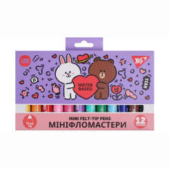 Канцтовари - Фломастери Yes Line Friends Mini 12 кольорів (650594) Канцтовари - Фломастери Yes Line Friends Mini 12 кольорів (650594)