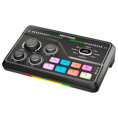 Блогерство и стриминг - Микшерный пульт Fifine gaming sound card Black (SC8) 