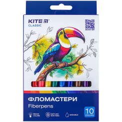 Канцтовары - Набор фломастеров Kite Classic 10 цветов (K-455)