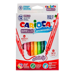 Канцтовары - Набор фломастеров Carioca Birello двусторонние 24 цвета (41457)