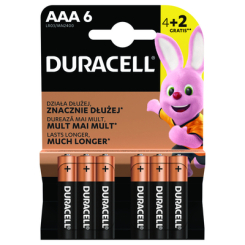 Аккумуляторы и батарейки - Батарейки алкалиновые Durasell Basic AАA 1.5V LR6 4+2шт (5000394090316)