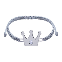 Дорогоцінні прикраси - Браслет плетений UMa&UMi Корона велика Swarovski сріблястий (9251617889149)