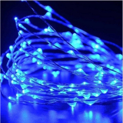 Аксессуары для праздников - Светодиодная гирлянда нить Led Капли росы на 100 светодиодов 10 м на батарейках Синяя (11334604)