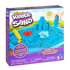 Антистресс игрушки - Набор кинетического песка для творчества Kinetic Sand Замок из песка голубой 454 г (71402B)