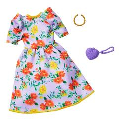 Одяг та аксесуари - Одяг Barbie Вдягни та йди фіолетове плаття з квітами (FYW85/GHW84)