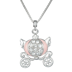 Ювелирные украшения - Колье на серебряной цепочке UMa&UMi Карета розовое (719542700611)