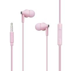 Портативні колонки та навушники - Дротові навушники вакумні з мікрофоном Borofone 3.5 mm BM49 smart remote control 1.2 m Pink (21960_805419)