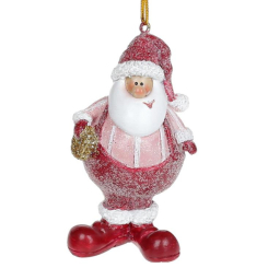 Аксессуары для праздников - Елочное украшение BonaDi Санта с мешочком 8 см Розовый (823-049) (MR63039)