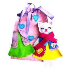 Набори для творчості - Набір для творчості Apli Krapli Зший сам іграшку Одяг та аксесуари Котик (4820198701314)