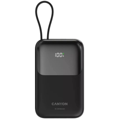 Павербанки - Мобільна батарея Canyon OnPower 101 built-in cable 10000 mAh PD22.5W Black (CNS-CPB101BK)