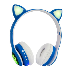 Портативные колонки и наушники - Наушники беспроводные кошачьими ушками CAT Ear VZV-23M Bluetooth RGB Синие (79ac989a)