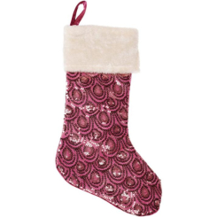 Аксесуари для свят - Носок для подарунків Рожевий з паєтками Bona DP42988